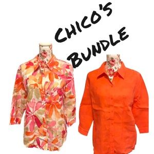 Bundle/Chicos button down tops/size M- 2 in Chicos